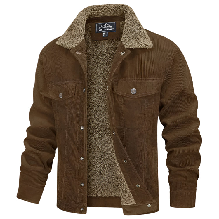 Men's thick winter button-down jacket