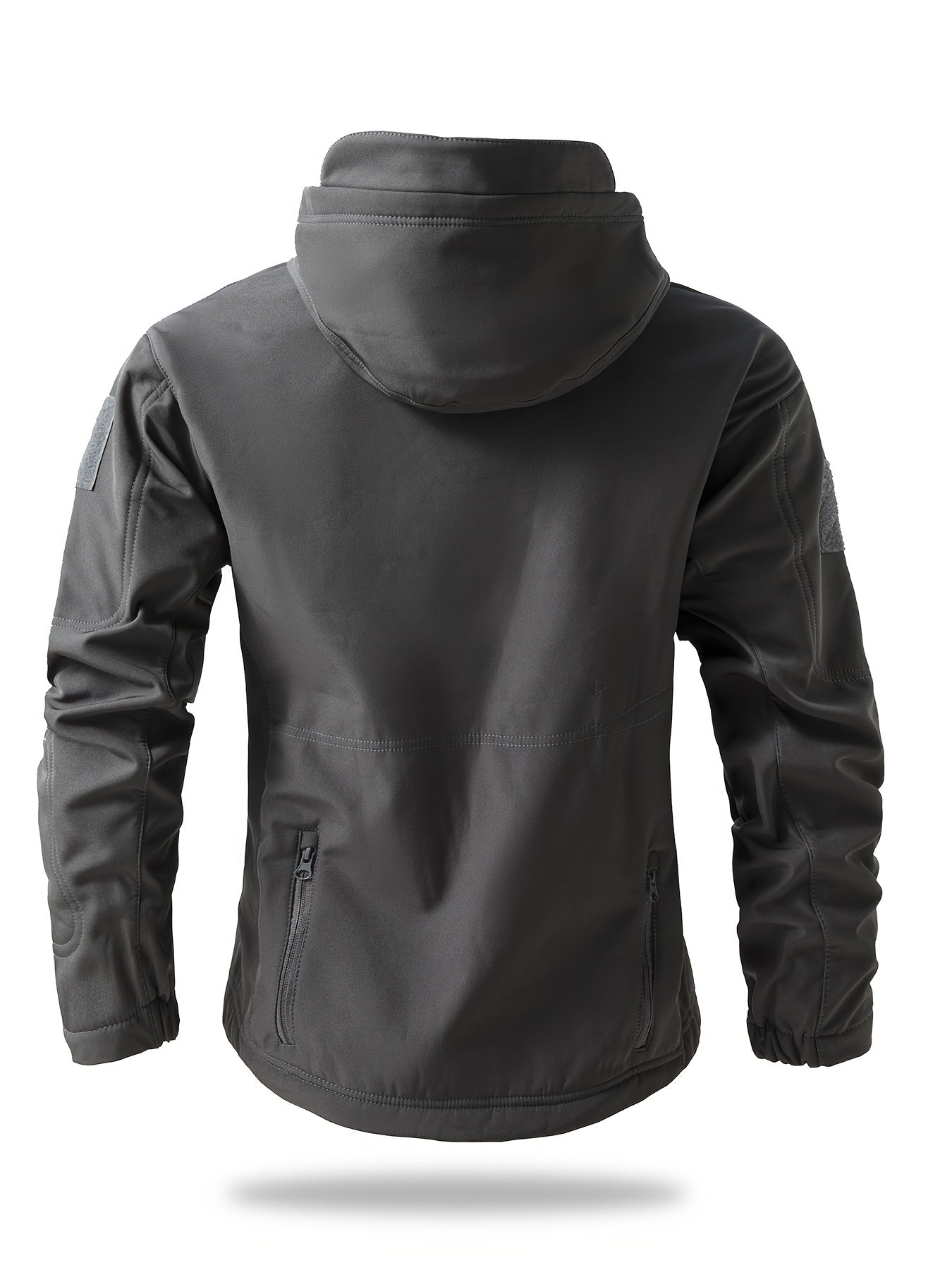 Men's tactical hooded multiple zippered pockets jacket