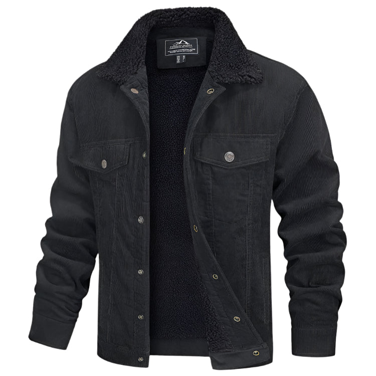 Men's thick winter button-down jacket