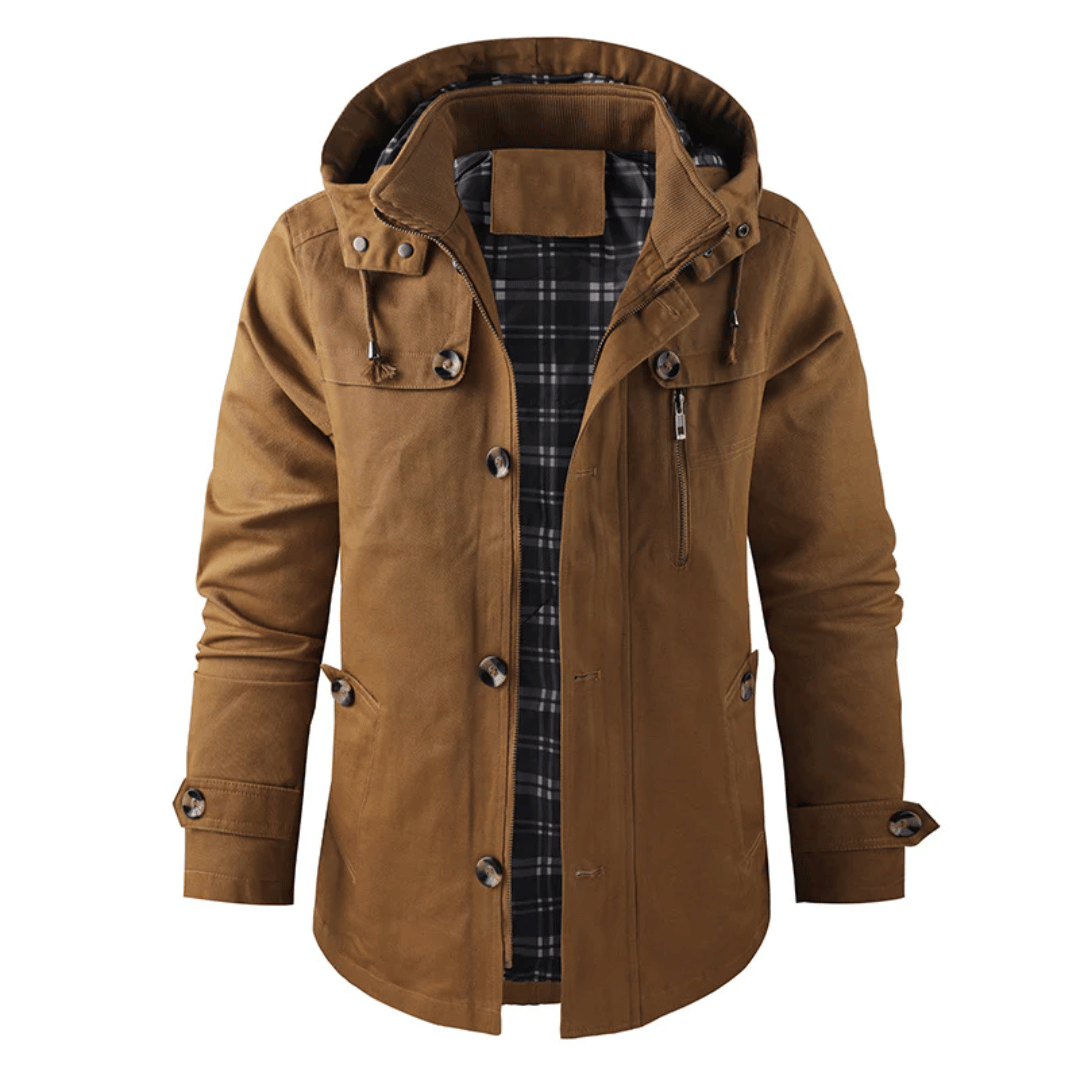 Men's warm winter button-down jacket