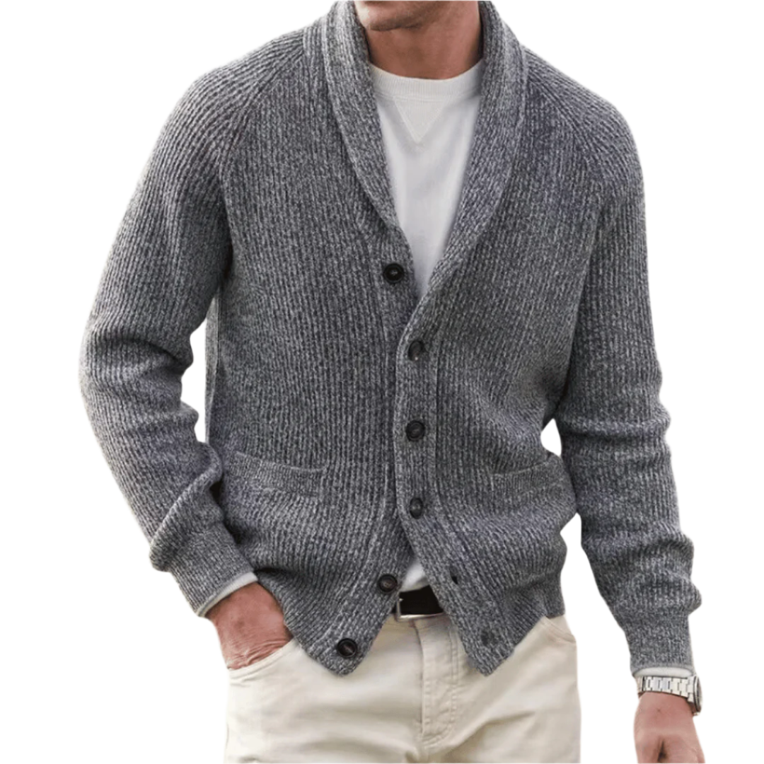 Men's slim-fit knitted cardigan