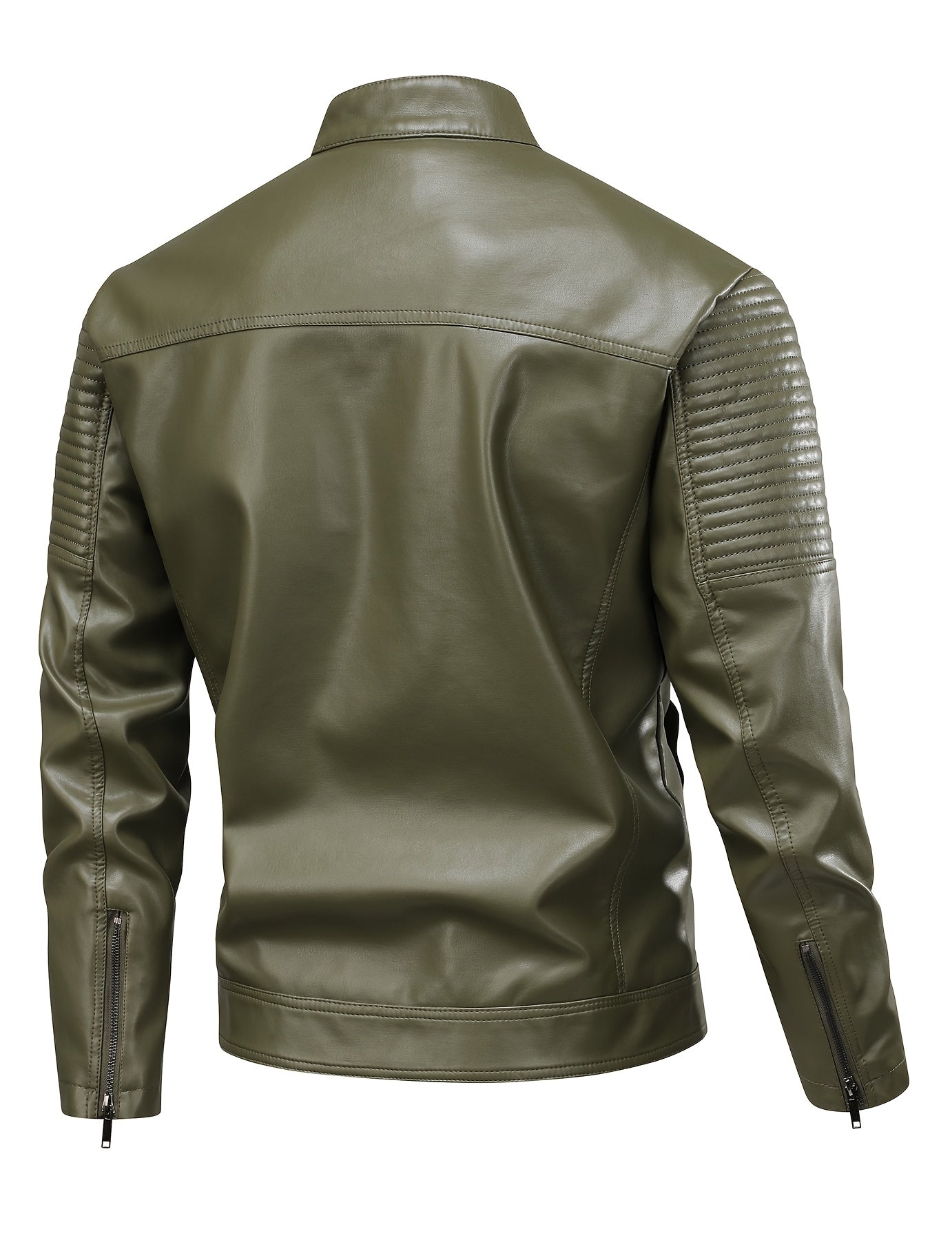 Men's stand-collar moto jacket