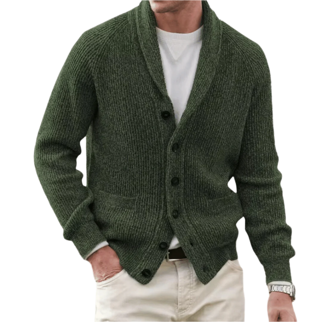 Men's slim-fit knitted cardigan