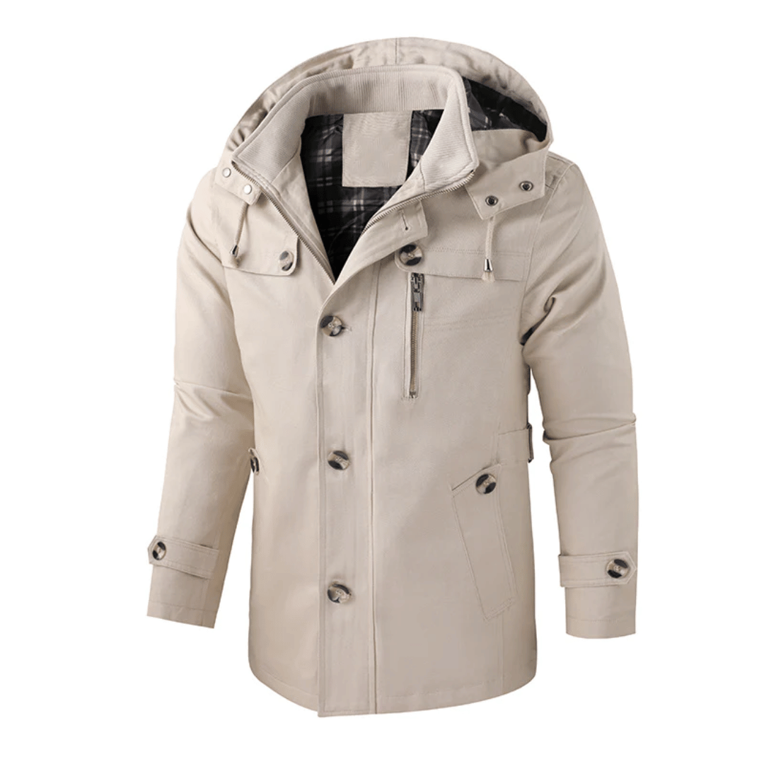 Men's warm winter button-down jacket