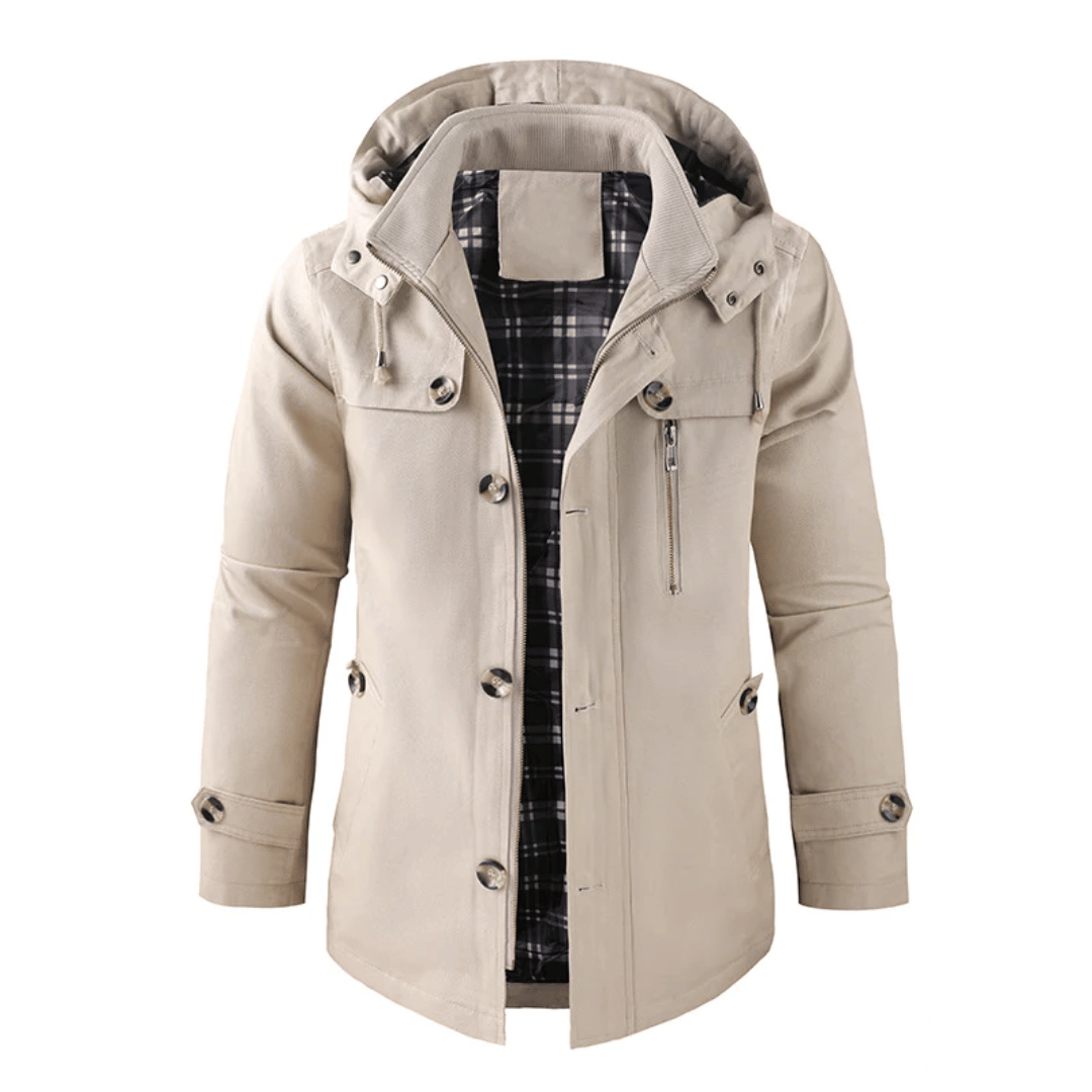 Men's warm winter button-down jacket