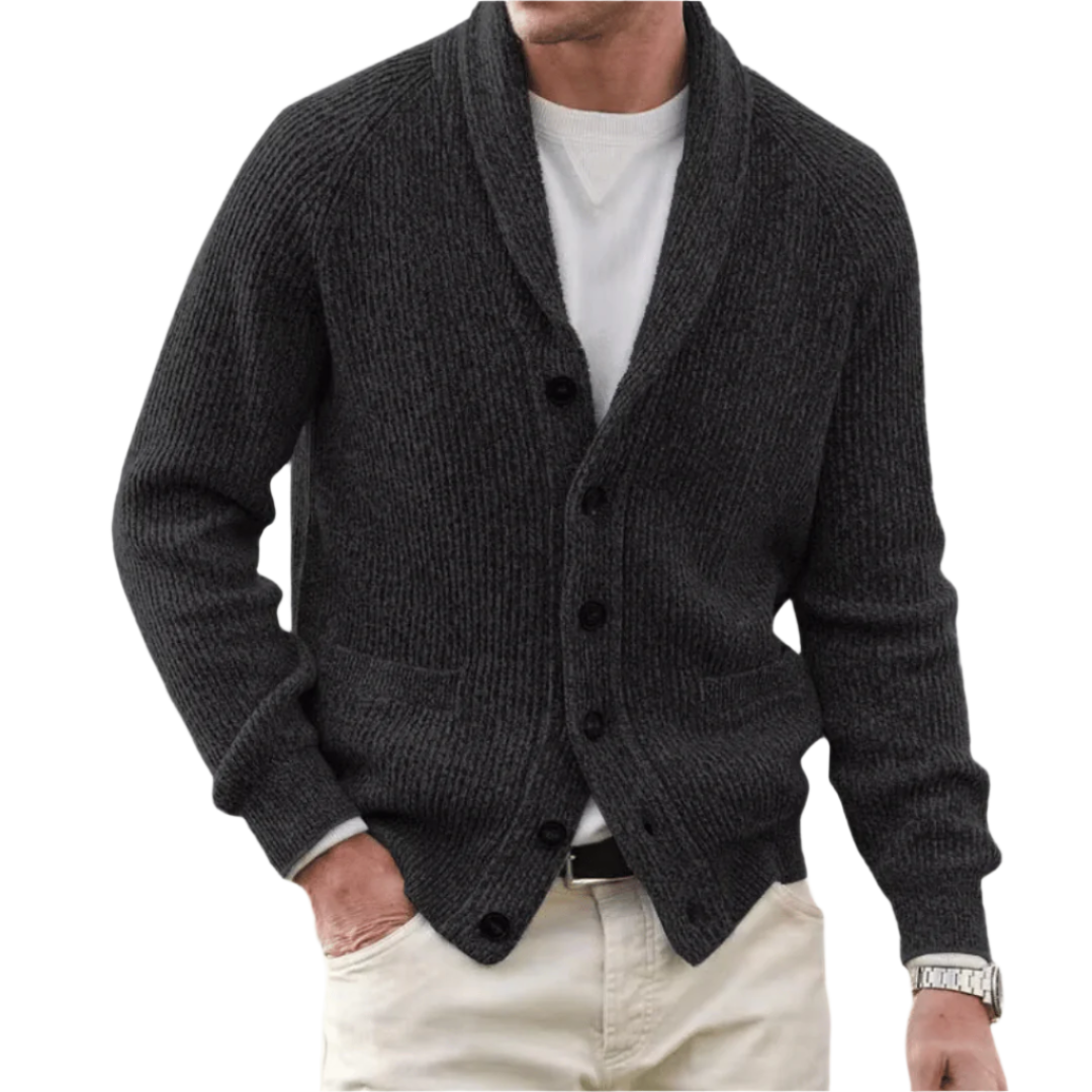 Men's slim-fit knitted cardigan