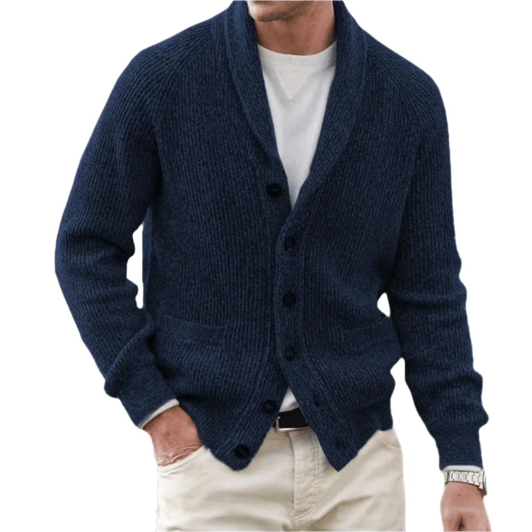 Men's slim-fit knitted cardigan