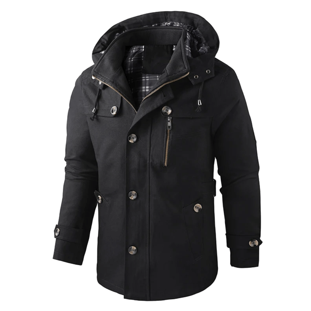 Men's warm winter button-down jacket