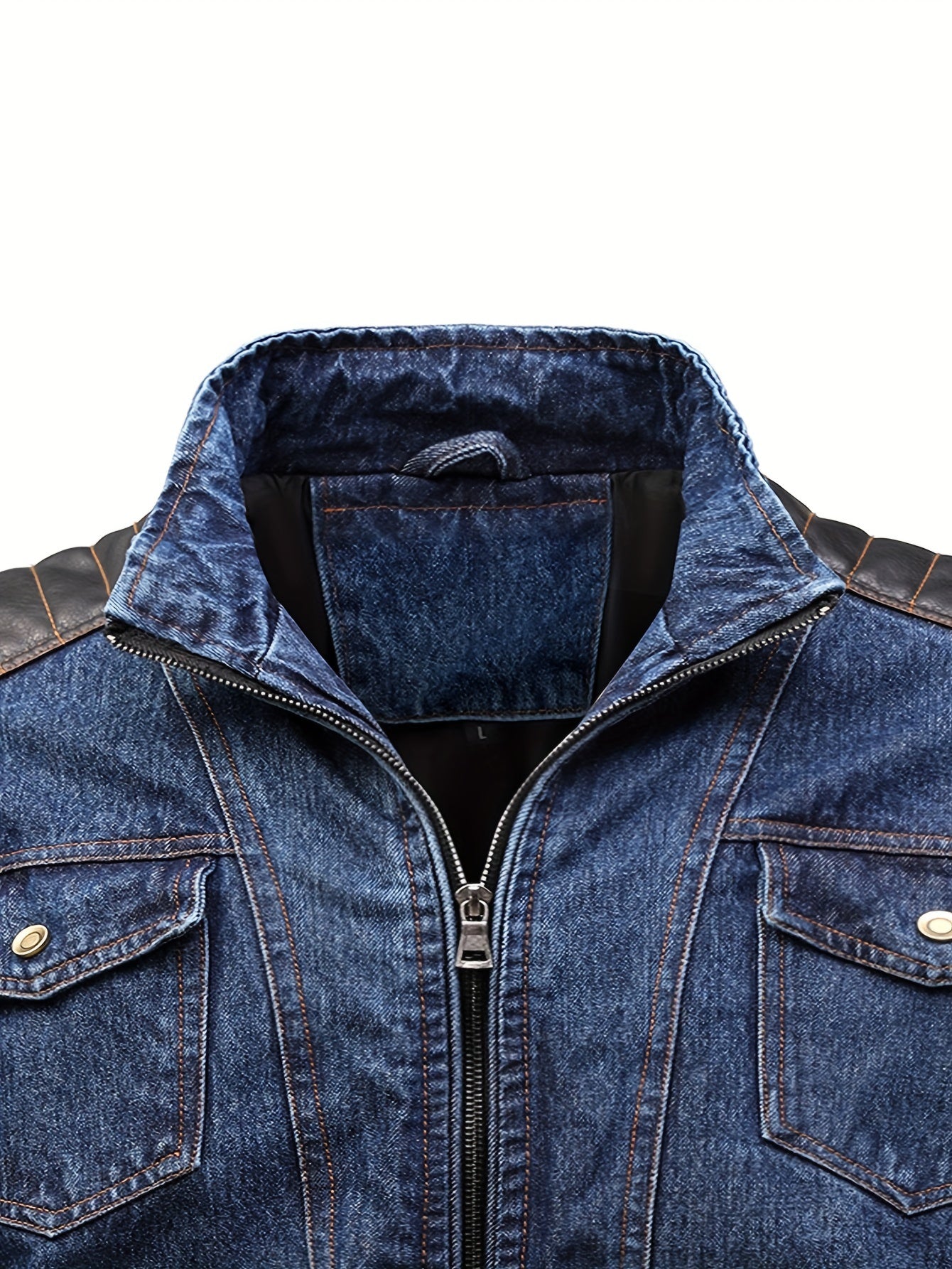 Mens denim zipper jacket