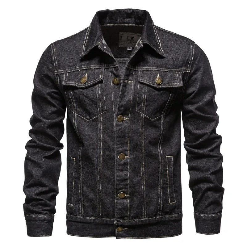 Men's button-down denim jacket