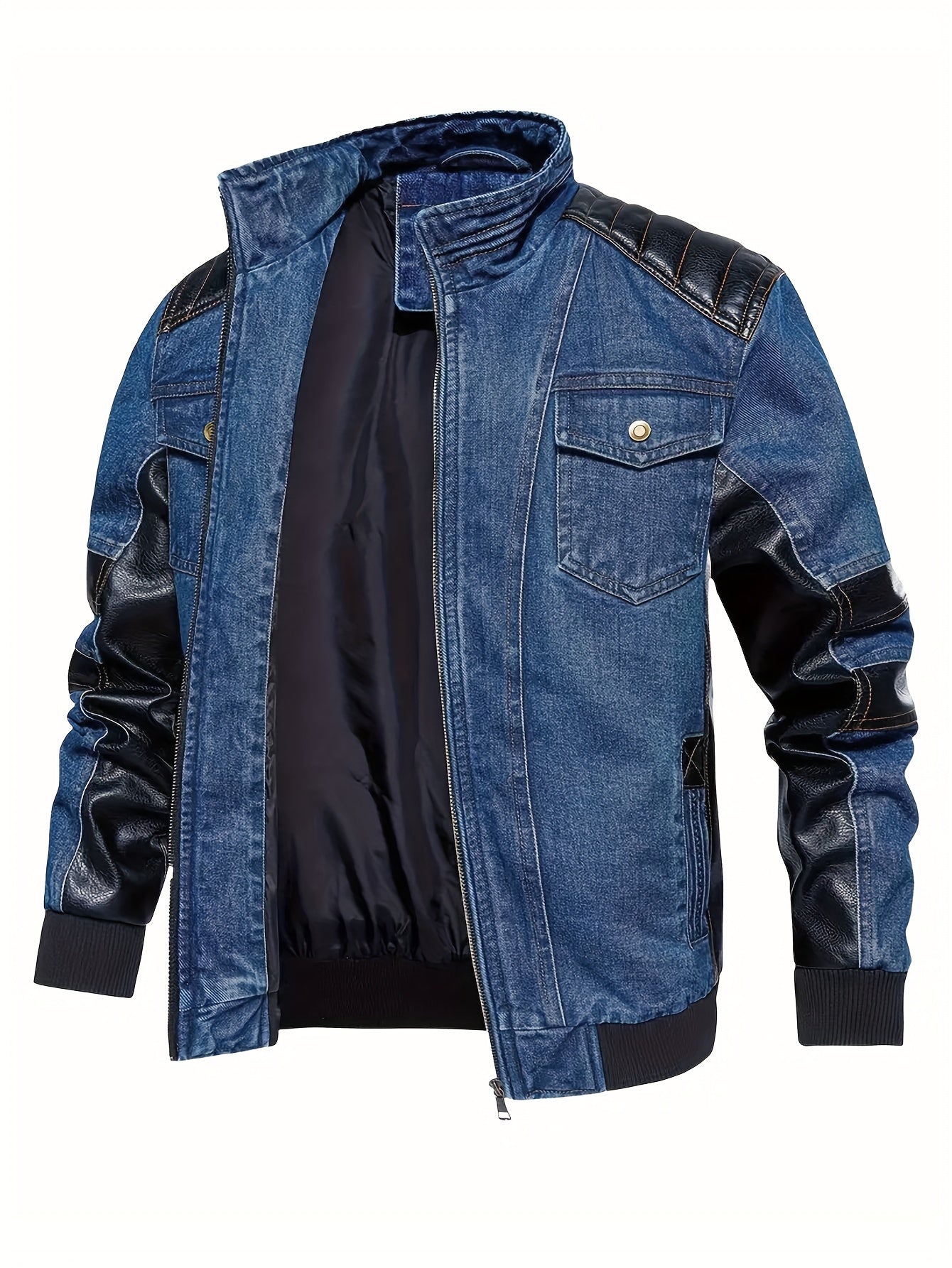 Mens denim zipper jacket