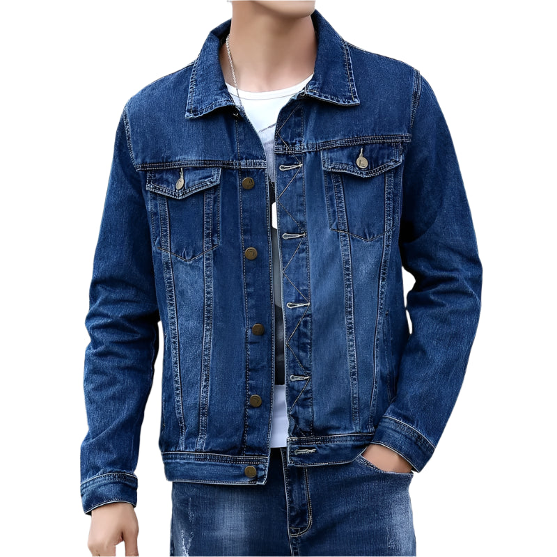 Men's classic button-up denim jacket