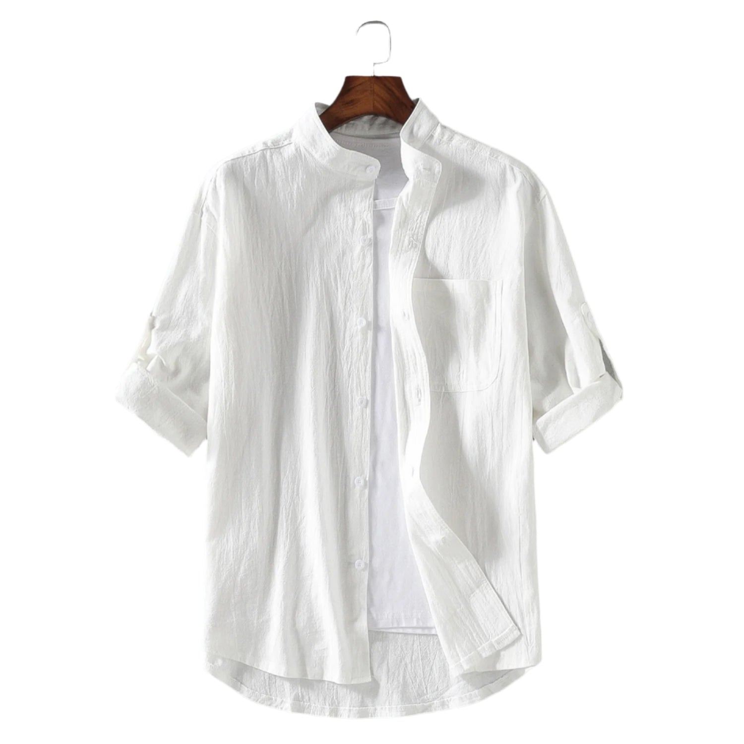 Men's summer stand-collar shirt