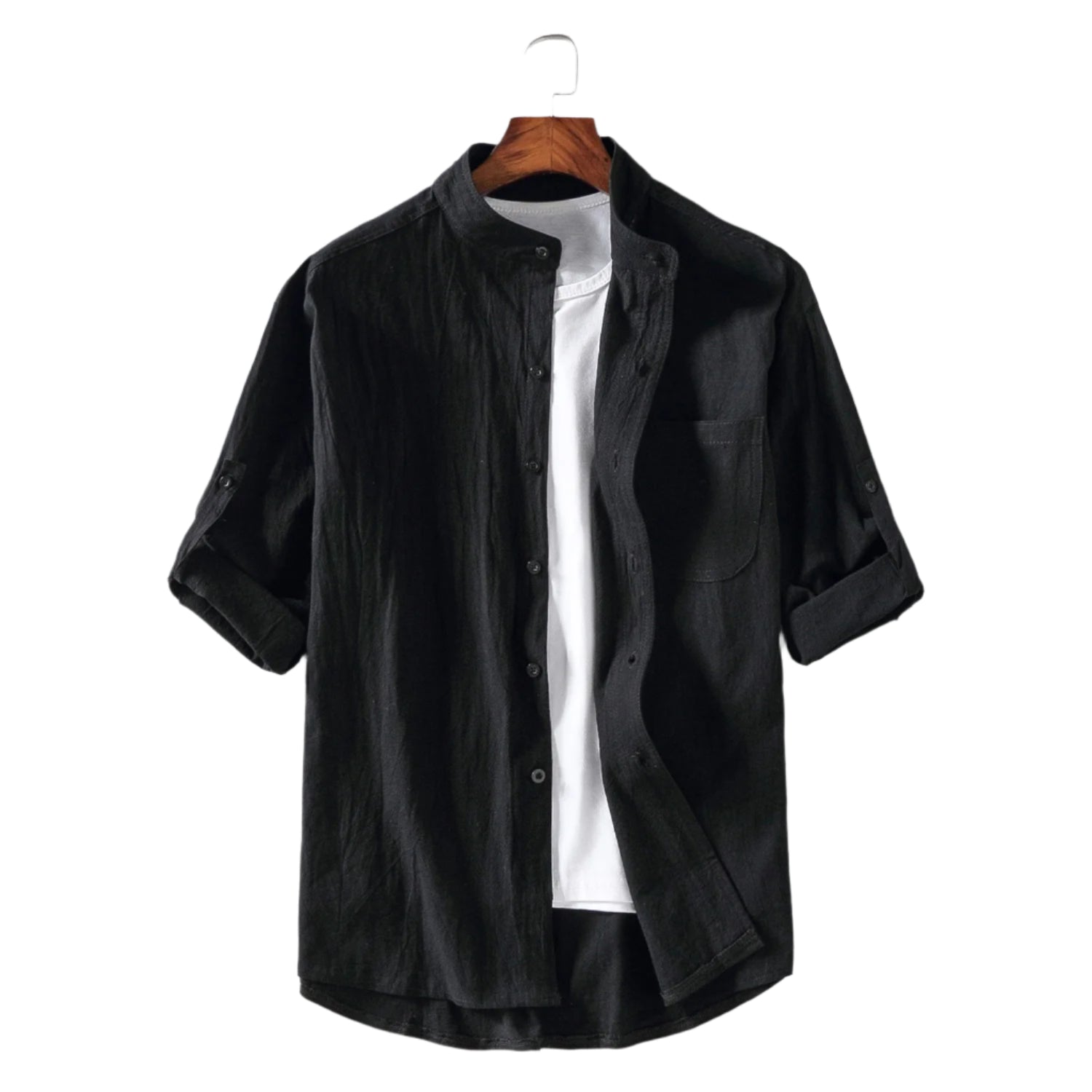 Men's summer stand-collar shirt