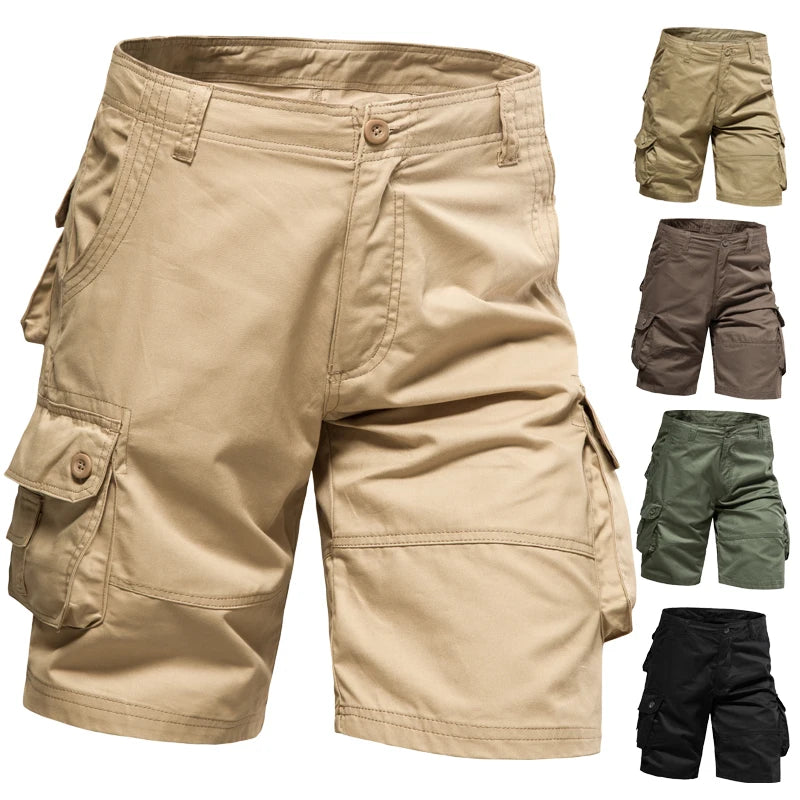 Men's multi-pocket cargo shorts