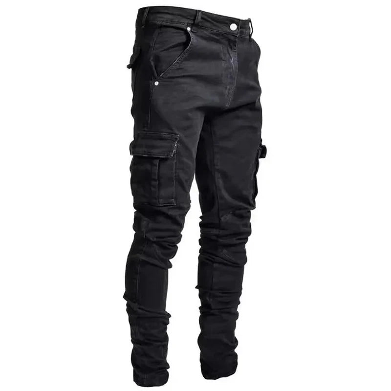 Men’s slim-fit cargo denim jeans