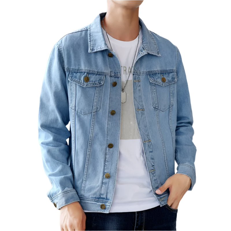 Men's classic button-up denim jacket