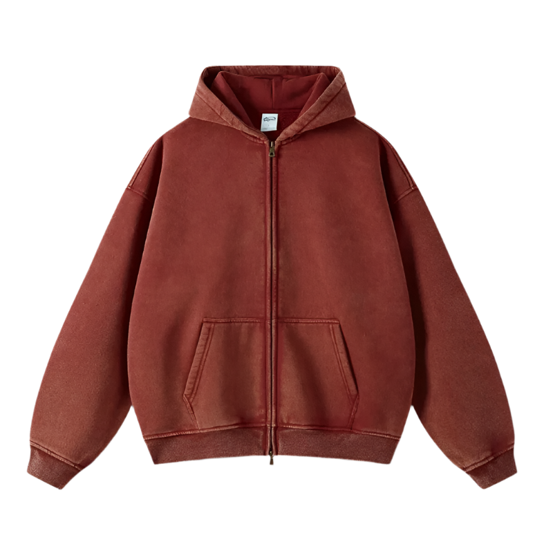 Men's oversized zip-up hoodie