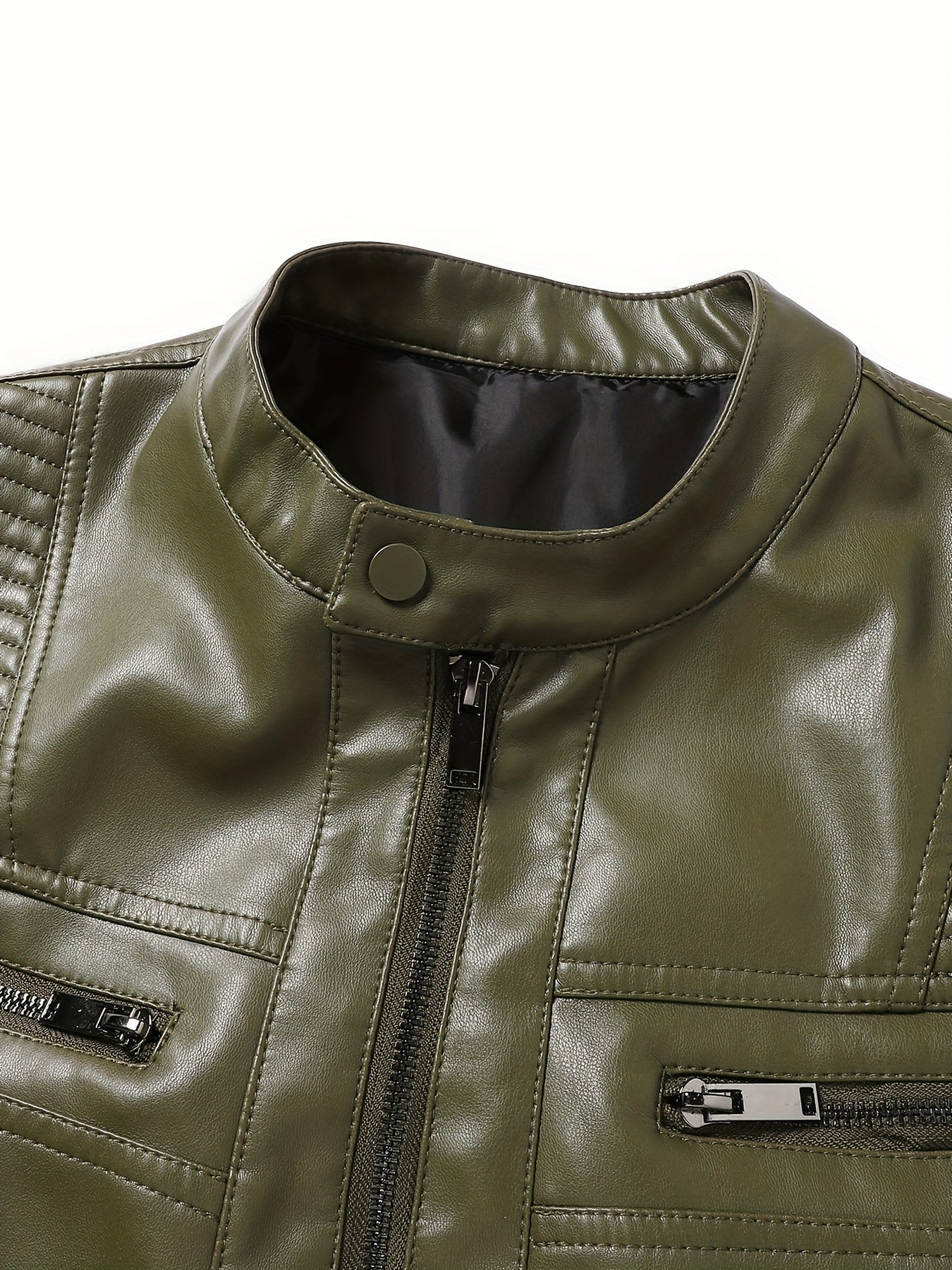 Men's stand-collar moto jacket