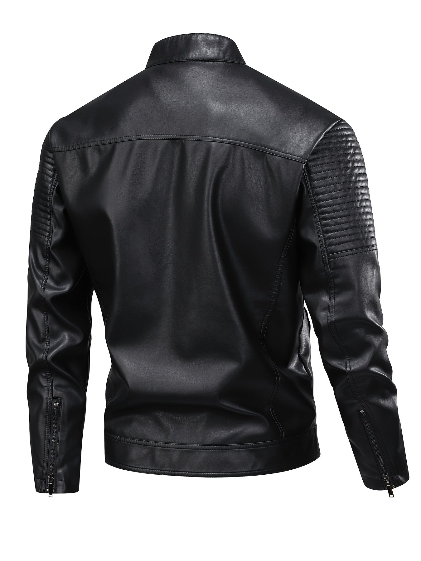 Men's stand-collar moto jacket