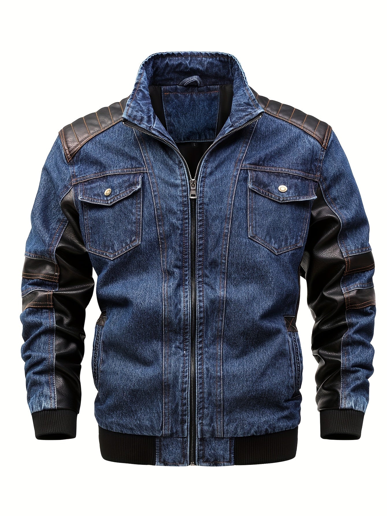 Mens denim zipper jacket