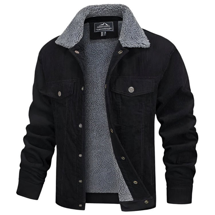 Men's thick winter button-down jacket